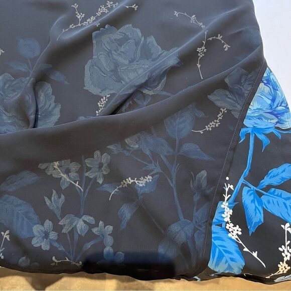Beautiful Vintage Impressions Maxi Dress with gauze overlay Size M Black/Blue - Picture 8 of 10